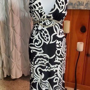 Formal Gown, Size 3/4, Black&White, Backless